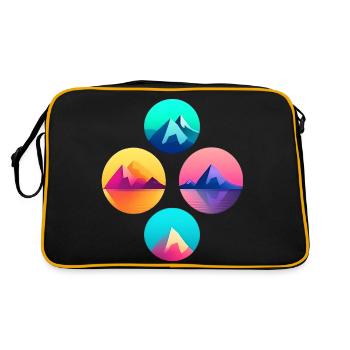 Mountain Landscape Geometric Art - Retro Bag - black/gold - Back