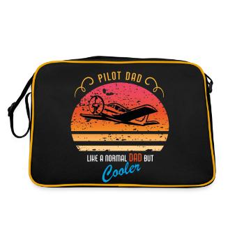 Pilot Dad, Like a normal Dad but cool T-Shirt - Retro Bag - black/gold - Back