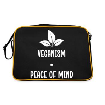 Vegan Geschenksidee für Veganer - Retro Tasche - Schwarz/Gold - Hinten