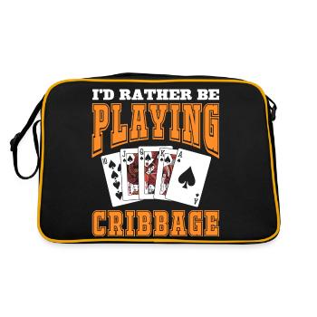 Je préfère jouer au cribbage - Sac Retro - noir/or - Dos