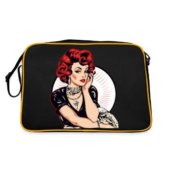 Pin up des années 60 - Sac Retro - noir/or - Dos