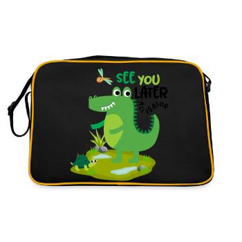 A plus tard alligator rires de crocodile drôles - Sac Retro - noir/or - Dos