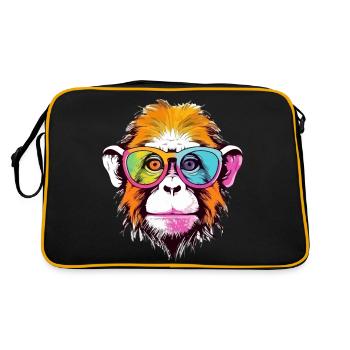 Elvi le singe à lunettes - Sac Retro - noir/or - Dos
