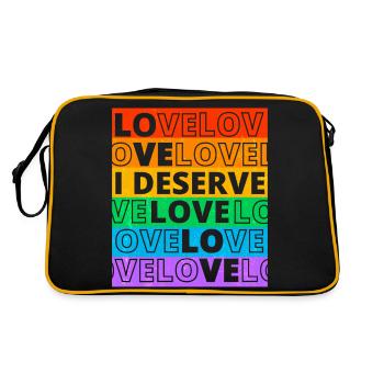 Gay Pride Parade LGBTQ+ Rainbow Flag Body Positive - Retro Tasche - Schwarz/Gold - Hinten