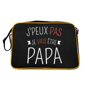 J peux pas je vais être papa cadeau future papa - Sac Retro - noir/or - Dos