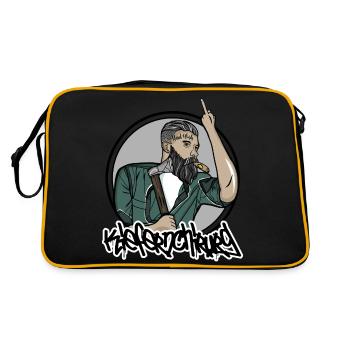 Oral surgeon // Wood // Illustration - Retro Bag - black/gold - Back