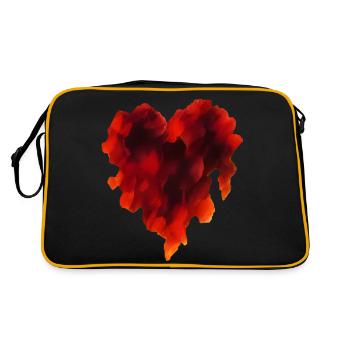 Hot Flamed Heart Shape - Retro Bag - black/gold - Back