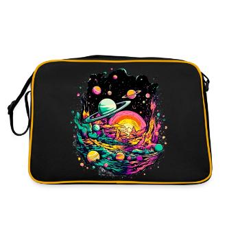 Galaxies et planètes dans le système solaire et l’espace - Sac Retro - noir/or - Dos