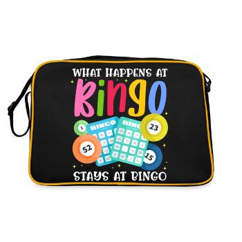 What happens at bingo, stays at bingo | Bingo - Retro Tasche - Schwarz/Gold - Hinten