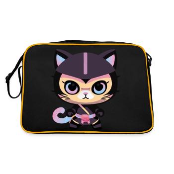 Ninja Cat Pinky Kitty - Sac Retro - noir/or - Dos