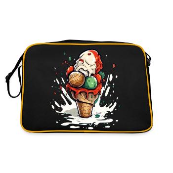 Blueberry pistachio vanilla ice cream cone - Retro Bag - black/gold - Back