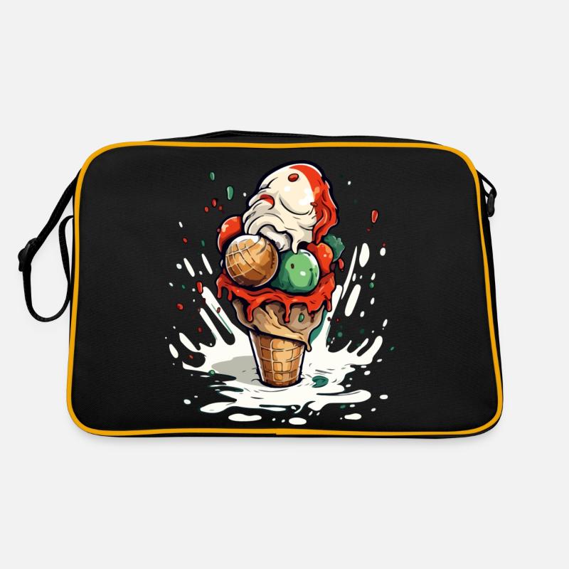 Cornet de glace myrtille pistache vanille Sac Retro