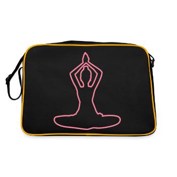 4 Yoga Padmasana or Lotus Flower | 3rd Pink Flame - Retro Bag - black/gold - Back
