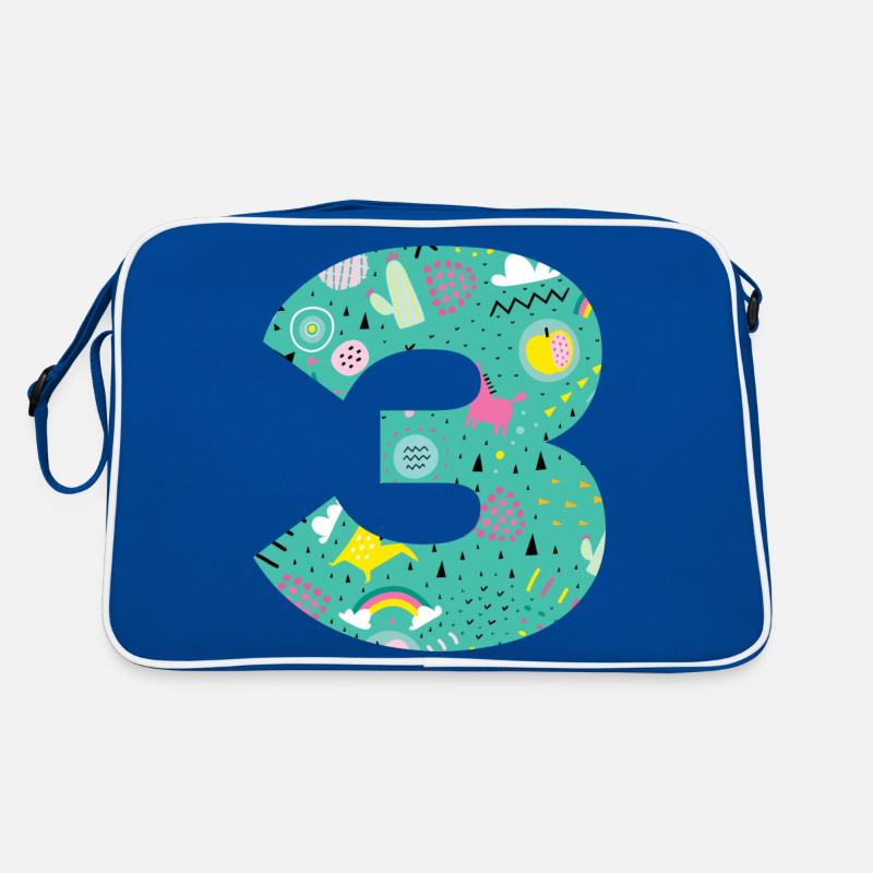 Personalisierte Geburtstagsnummer 3 Retro Tasche