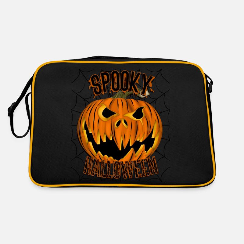 Spooky Halloween Spooky Pumpkin with Spider Web Retro Bag