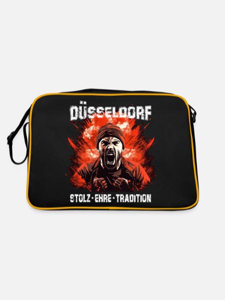 Düsseldorf Stolz Ehre Tradition Ultras Düsseldorf - Retro Tasche - Schwarz/Gold
