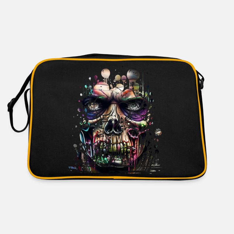Graffiti Street Art Spray Vintage Schablone Retro - Retro Tasche - Schwarz/Gold