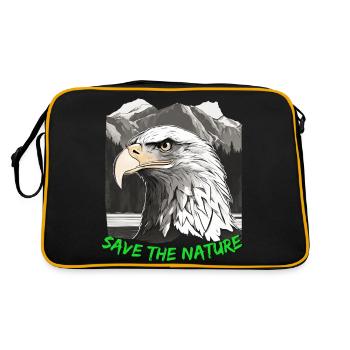 Eagle's Head "Save the Nature" - Retro Bag - black/gold - Back