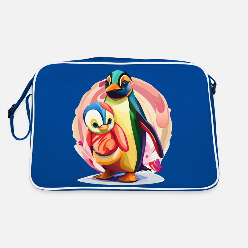 Pingouin mère et bébé Sac Retro
