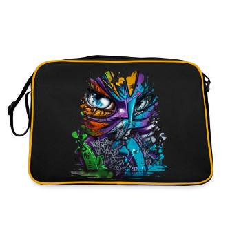 graffiti street art spray couleurs cool artiste rétro - Sac Retro - noir/or - Dos