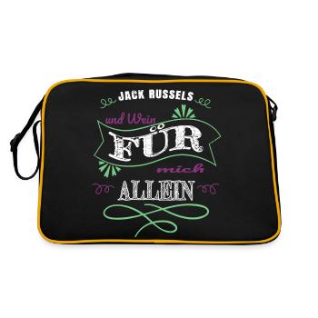 Chihuahua Red Wine Alcohol Birthday Gift - Retro Bag - black/gold - Back