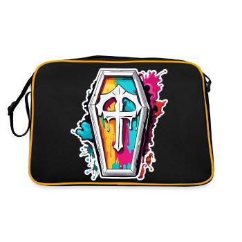 Coffin / Final Resting Place / Earth / Burial - Retro Bag - black/gold - Back