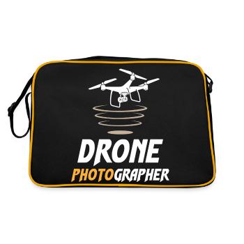 Drone Photographer - Retro Tasche - Schwarz/Gold - Hinten