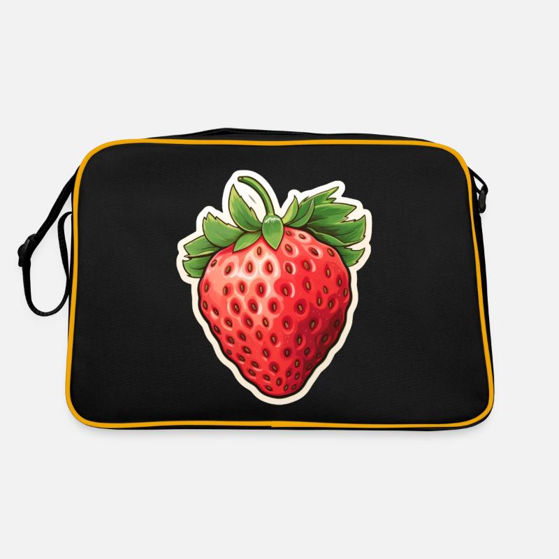 Erdbeere Einzelfrucht Retro Tasche