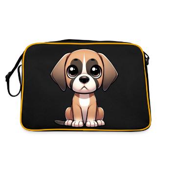 Illustration numérique de mignon dogue allemand - Sac Retro - noir/or - Dos