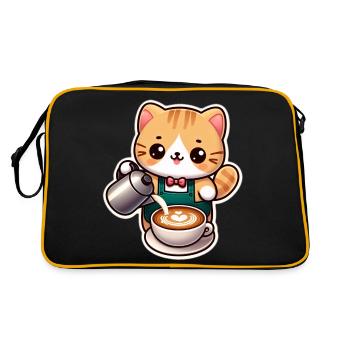 Kitten Barista - Retro Bag - black/gold - Back