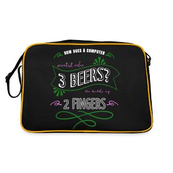 Beer Funny Programming Joke Dads Favorite Funny - Retro Bag - black/gold - Back