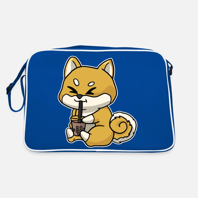 Anime Kawaii Bubble Tea Drinking Fox Hand Drawn Retro Bag