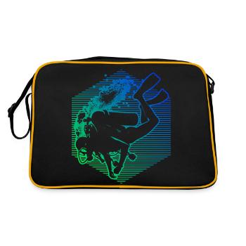 Diver Tauchen Scuba Diver Scuba Tauchen - Retro Tasche - Schwarz/Gold - Hinten