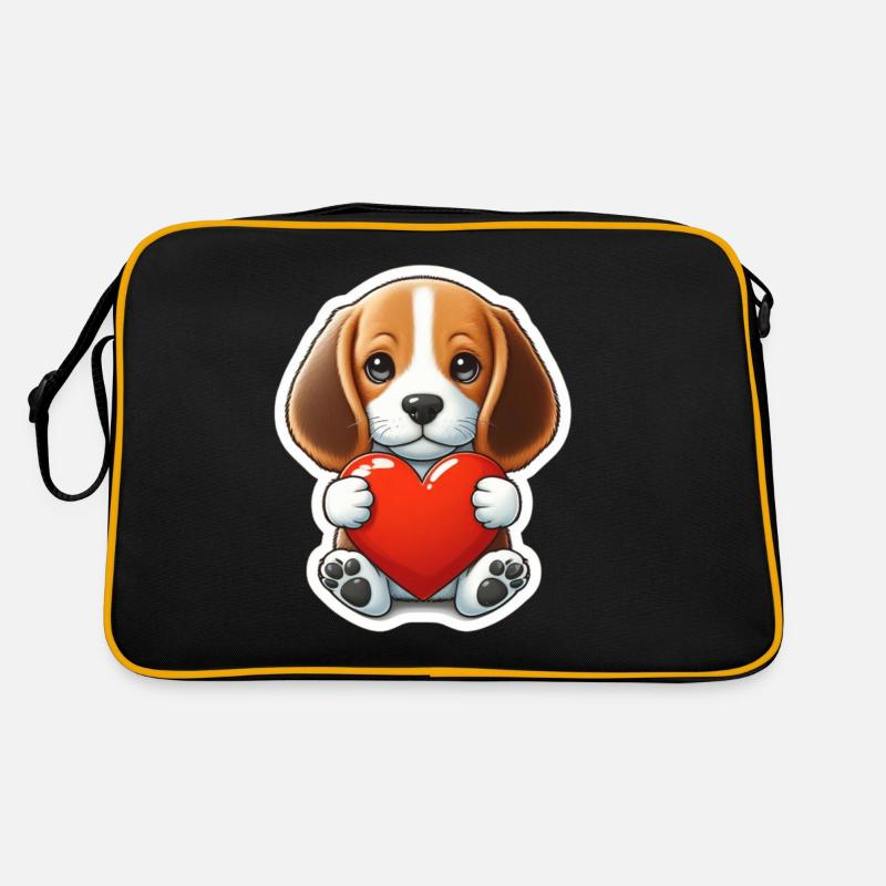 Chiot Beagle avec cœur Sac Retro
