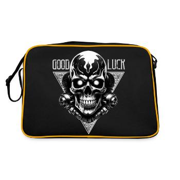 Good Luck - Retro Tasche - Schwarz/Gold - Hinten