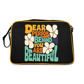 Chère personne derrière moi. Tu es belle. (bleu 1) - Sac Retro - noir/or - Dos