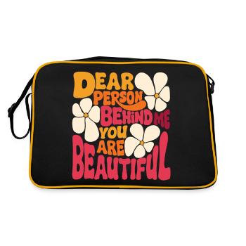 Chère personne derrière moi. Tu es belle (rose 1) - Sac Retro - noir/or - Dos