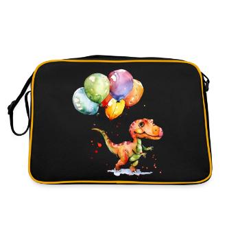 Dinosaur with balloon - Retro Bag - black/gold - Back