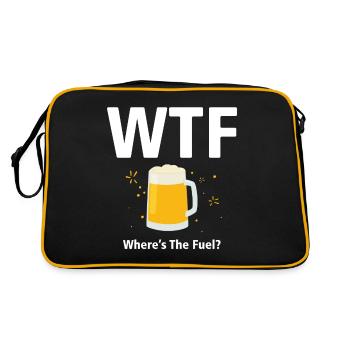 T-shirt WTF - Où est le carburant ? (Bière) - Sac Retro - noir/or - Dos