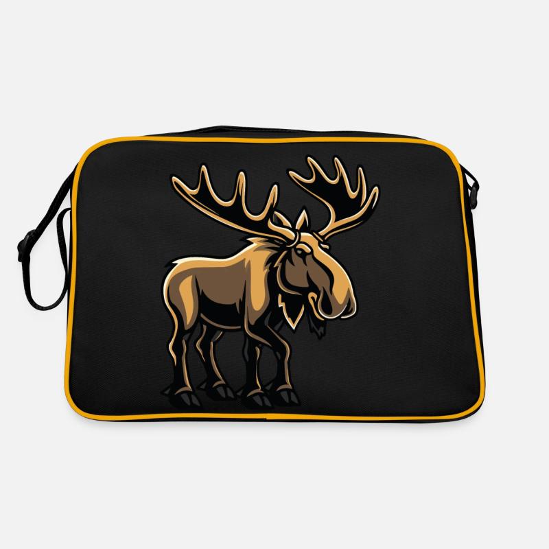 elch - Retro Tasche - Schwarz/Gold