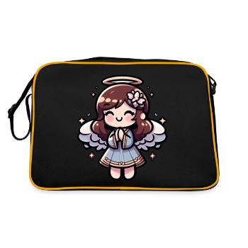 Cherubic Anime Angel - angelic, kawaii - Retro Bag - black/gold - Back
