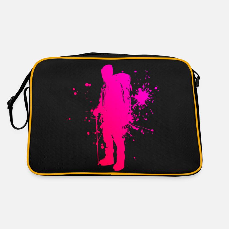 Kletterer Klettern Herren Climber Bouldern - Retro Tasche - Schwarz/Gold