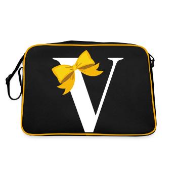 Letter V yellow bow - Retro Bag - black/gold - Back