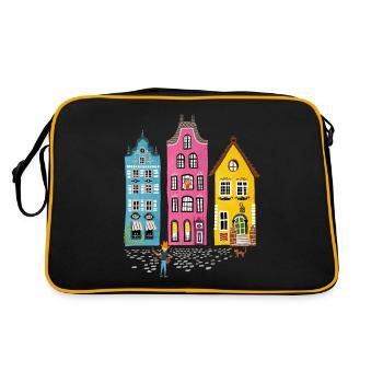 Illustration rétro vintage musicien amoureux - Sac Retro - noir/or - Dos
