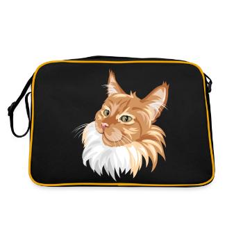 Portrait de chat roux - Sac Retro - noir/or - Dos