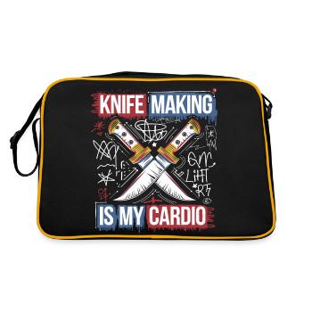 Passion for knives and blacksmithing - Retro Bag - black/gold - Back