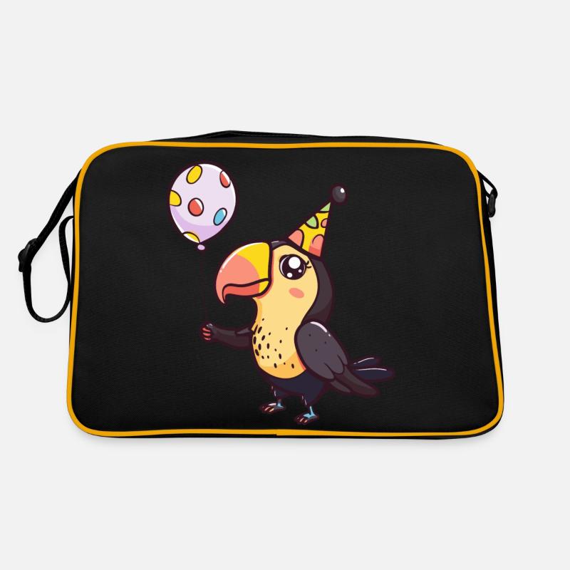 Toucan oiseau anniversaire bande dessinée mignon Sac Retro