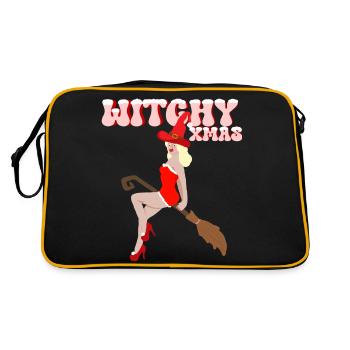 Hexenhafte Weihnachten - Retro Tasche - Schwarz/Gold - Hinten