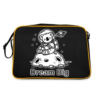L’astronaute Coala assis sur une météorite - Dream Big - Sac Retro - noir/or - Dos
