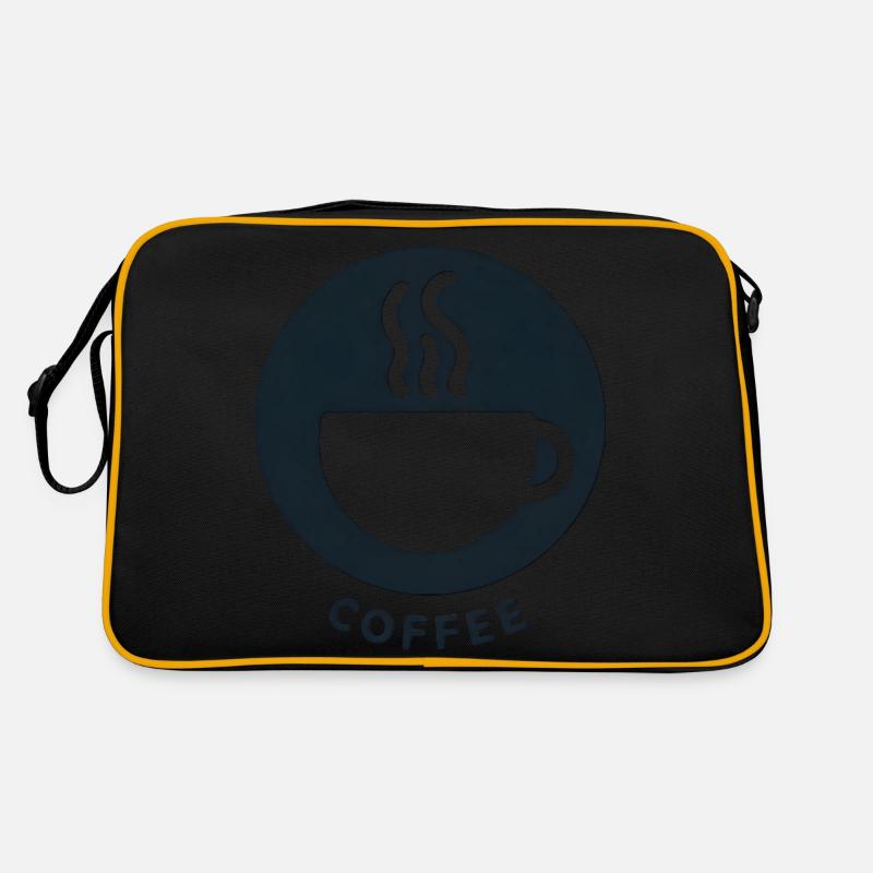 Kaffee Morgen Frühstück - Retro Tasche - Schwarz/Gold